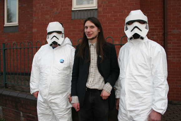 Craigus of Worcester Comic book shop with two stormtroopers